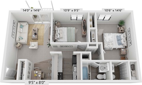 a floorplan of a bedroom with a bathroom and a living room